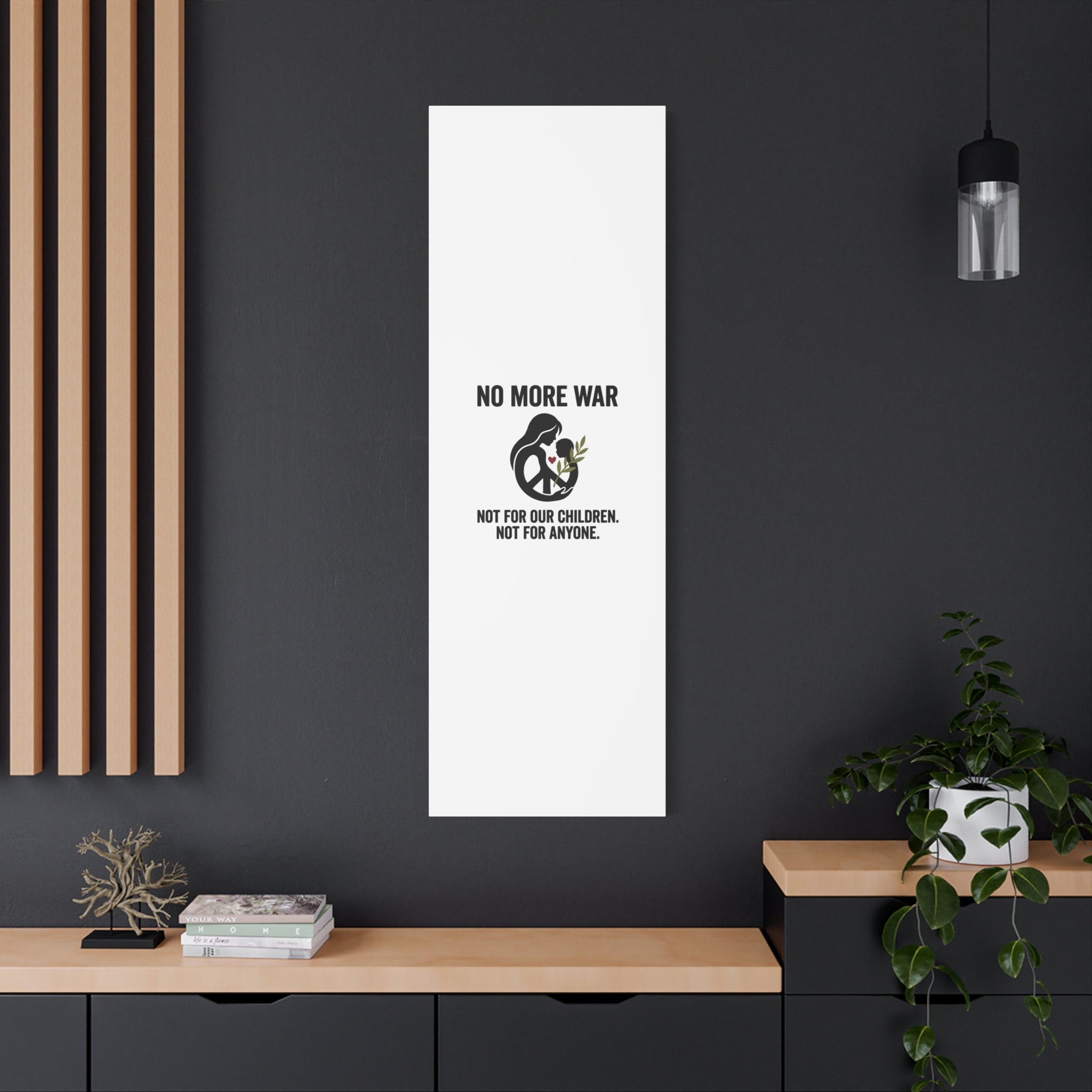 No More War Canvas, Anti-War Peace Protest Wall Art | Solidarity Ceasefire. 36" x 36" 1.25"