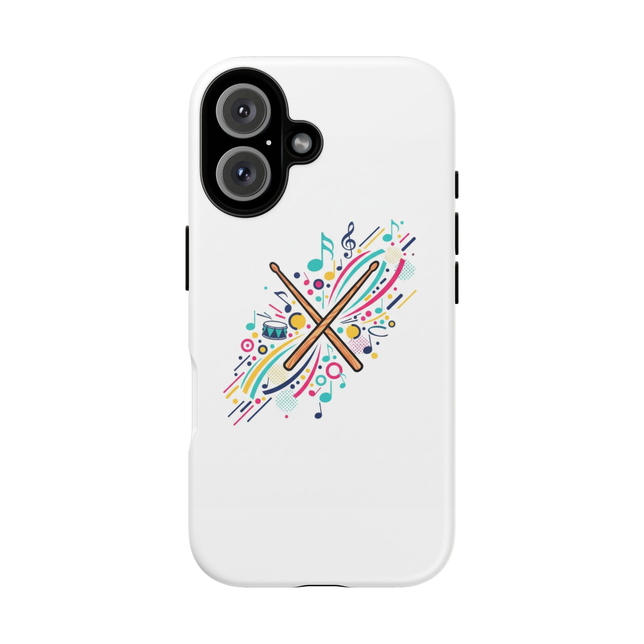Colorful Drumsticks Illustration Phone Case | Music Percussion Art iPhone 16 Matte