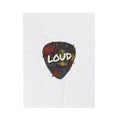Plaid Patchwork 'Loud' Guitar Pick Velveteen Plush Blanket | Grunge Revival, 90s Flannel Aesthetic
