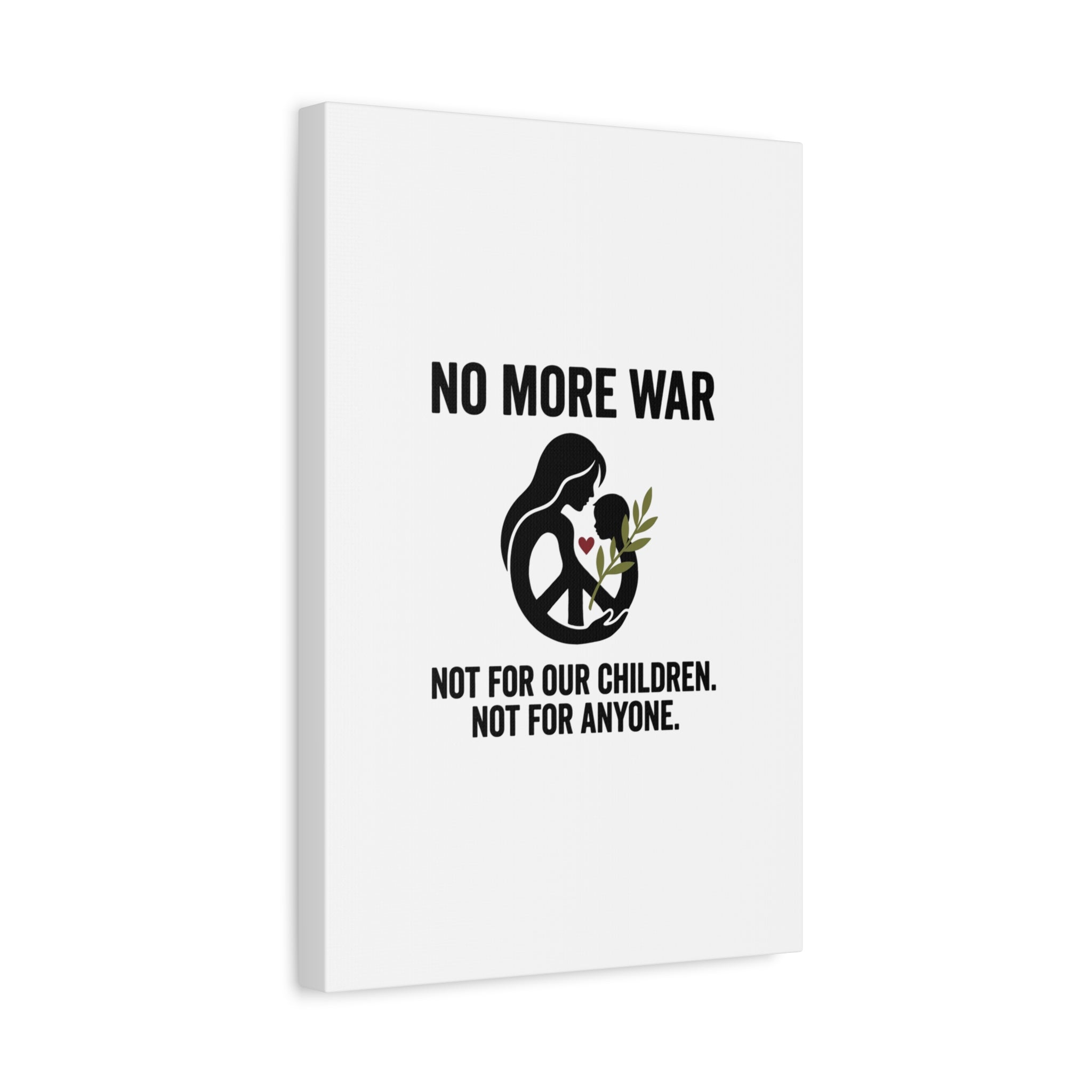 No More War Canvas, Anti-War Peace Protest Wall Art | Solidarity Ceasefire. 36" x 36" 1.25"