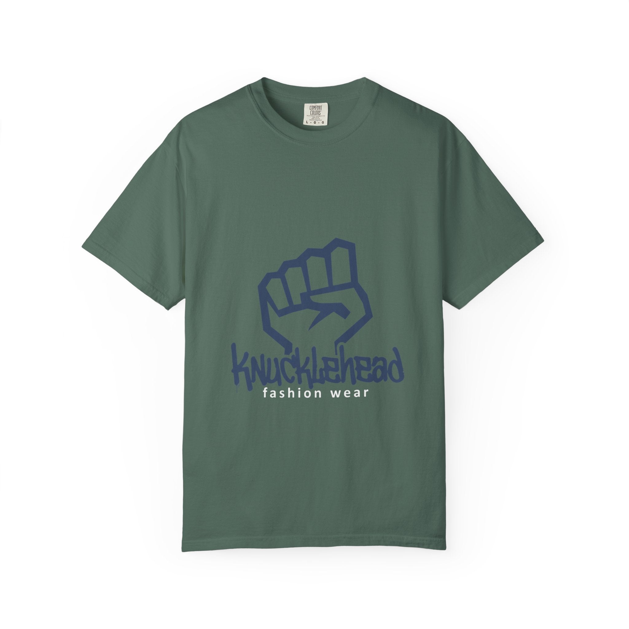 Knucklehead Fist Graphic T-Shirt — Casual Streetwear Tee Blue Spruce