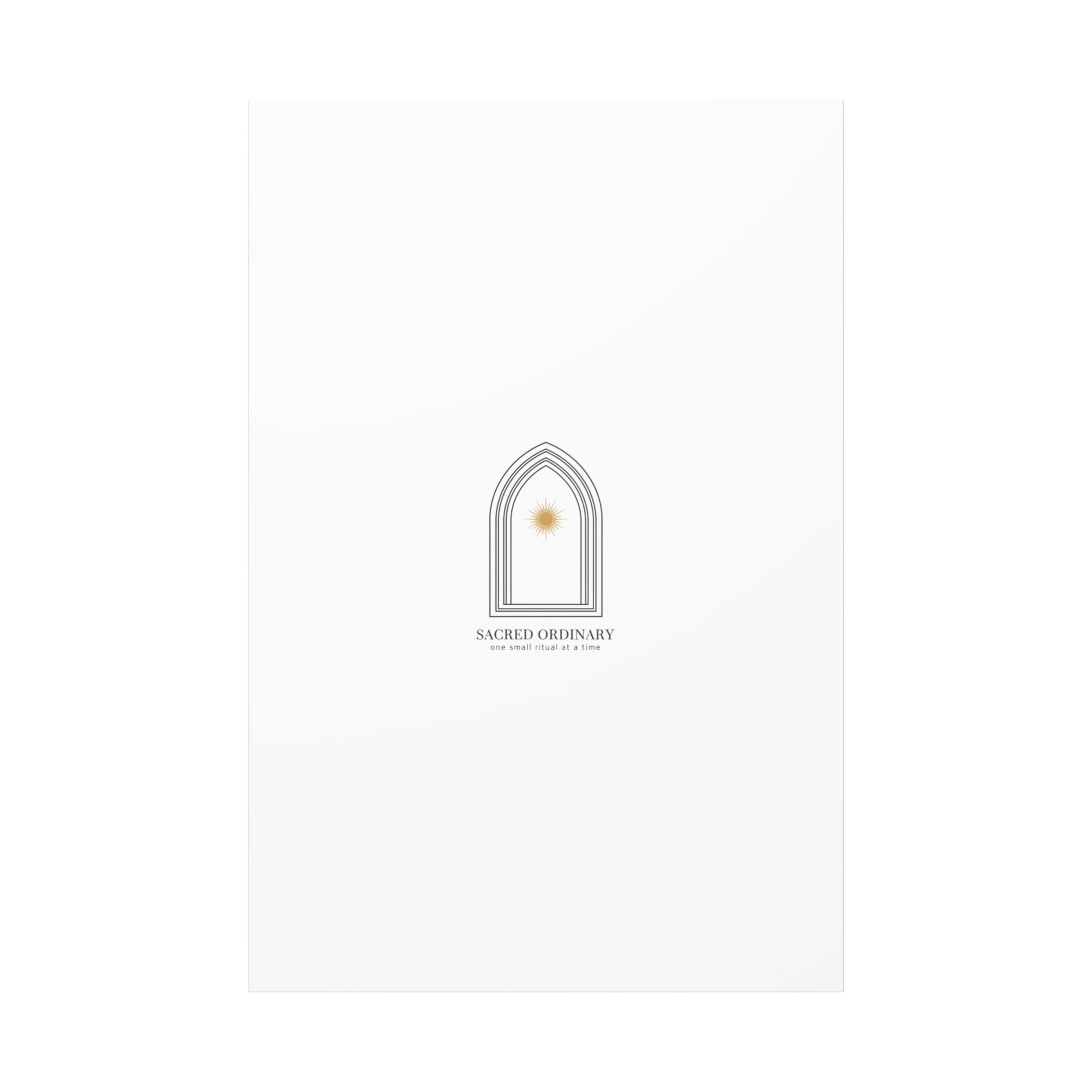Sacred Ordinary Gothic Arch Canvas | Minimal Scripture Art, Quiet Luxury 40" x 60" (Vertical) 1.25"