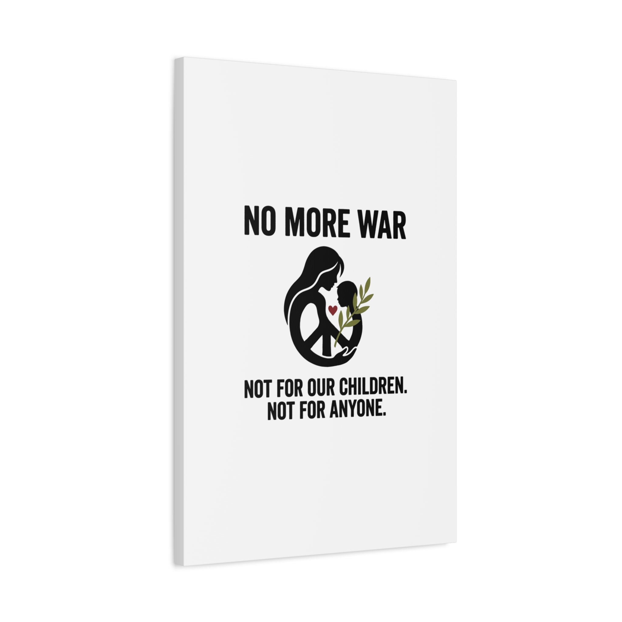 No More War Canvas, Anti-War Peace Protest Wall Art | Solidarity Ceasefire. 36" x 36" 1.25"