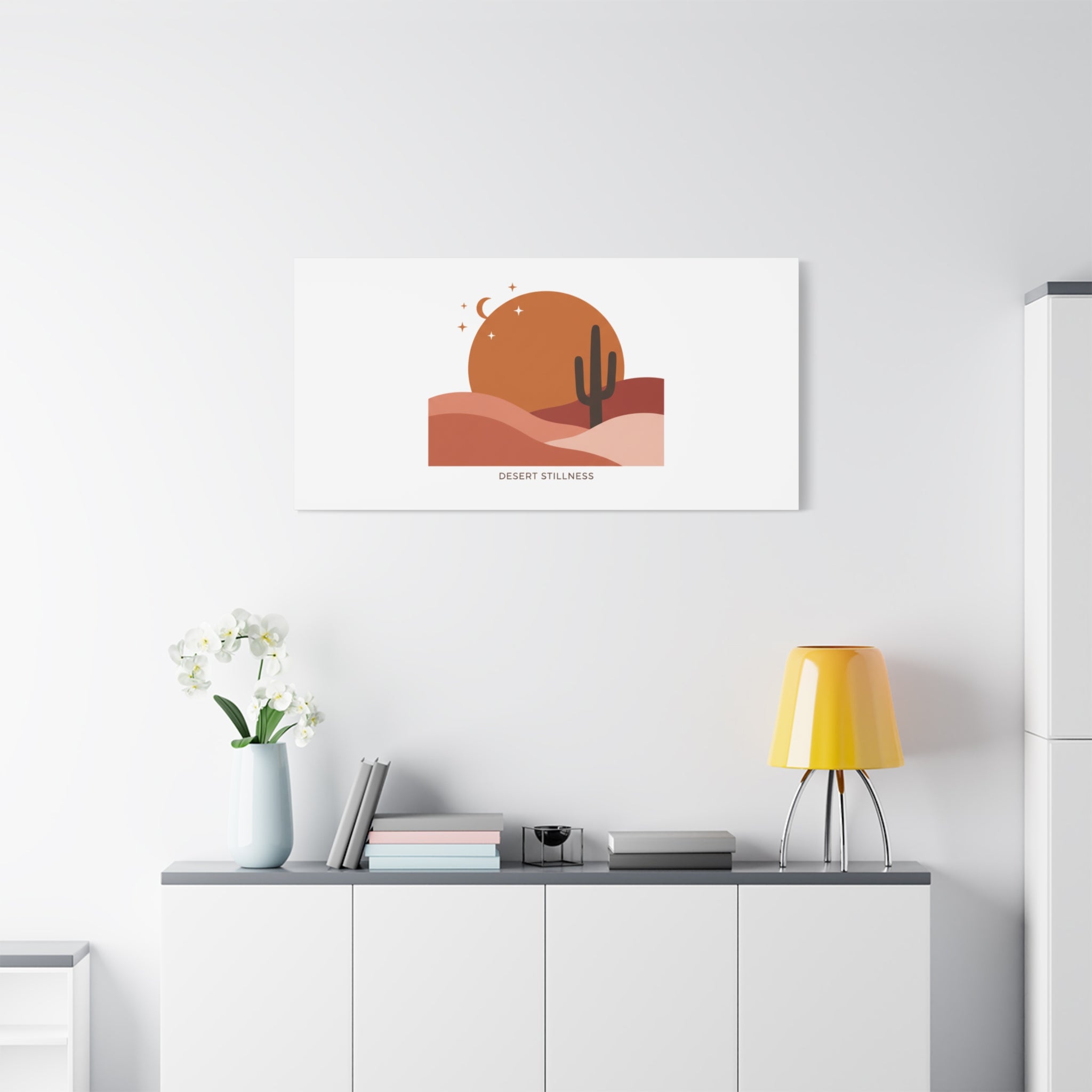 Desert Stillness Canvas, Desert Sunset Minimalist Mesa | Southwestern Art Print