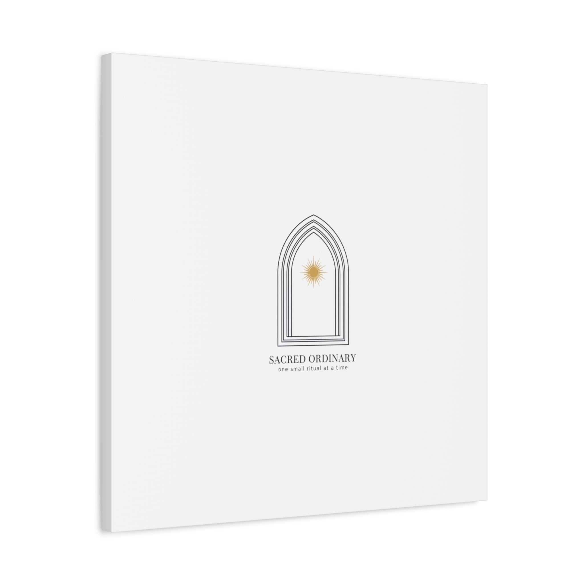Sacred Ordinary Gothic Arch Canvas | Minimal Scripture Art, Quiet Luxury