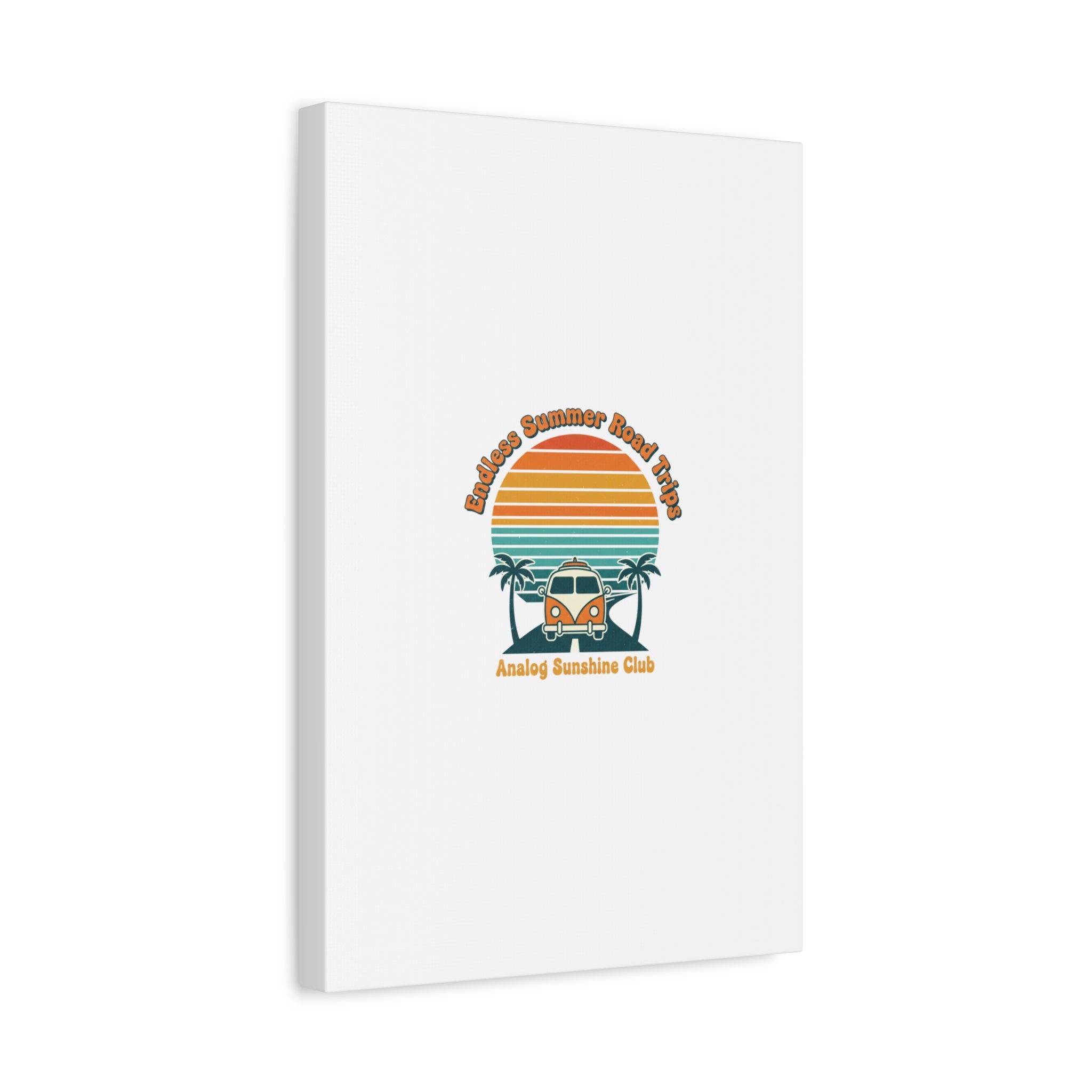 Endless Summer Road Trips Canvas | 1970s Sunset, Retro Surf Palm Art 36" x 36" 1.25"