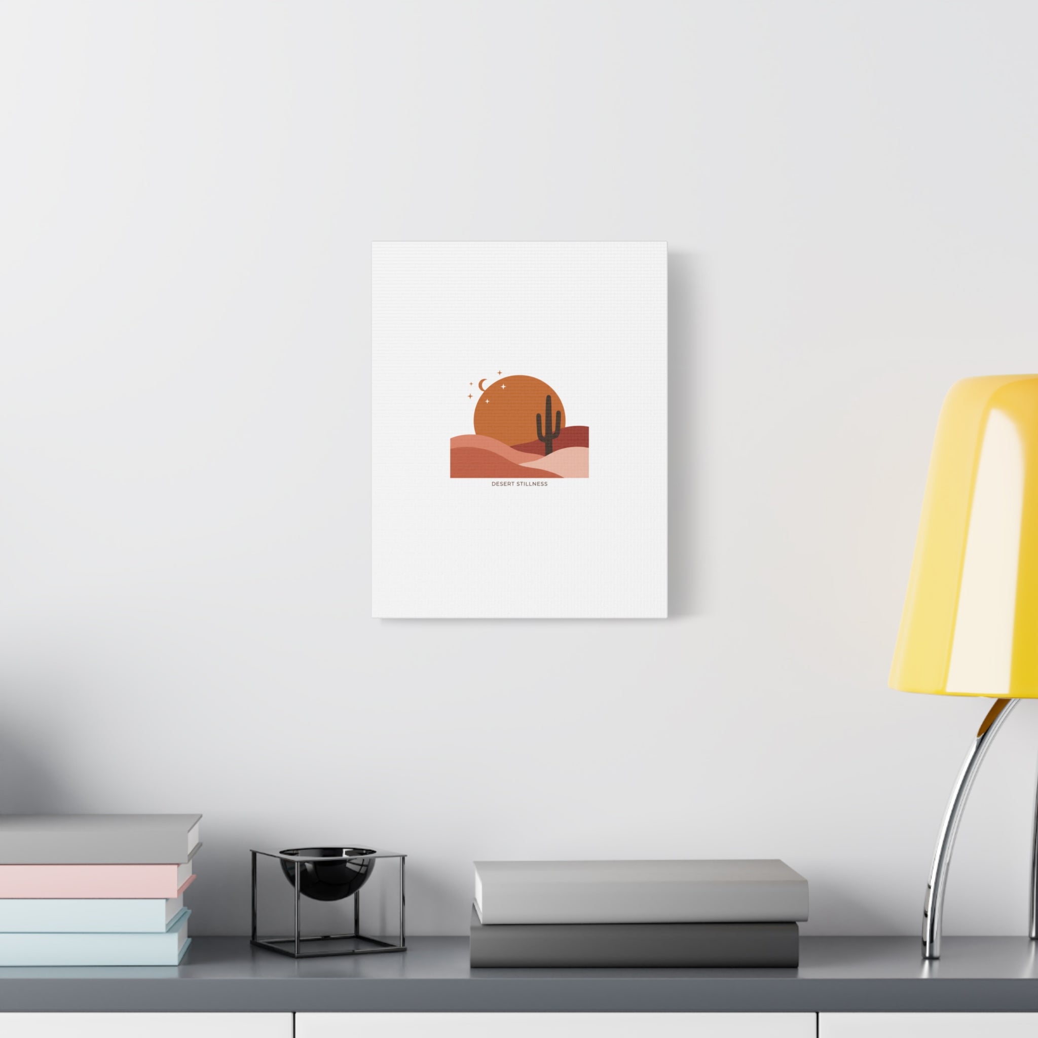 Desert Stillness Canvas, Desert Sunset Minimalist Mesa | Southwestern Art Print