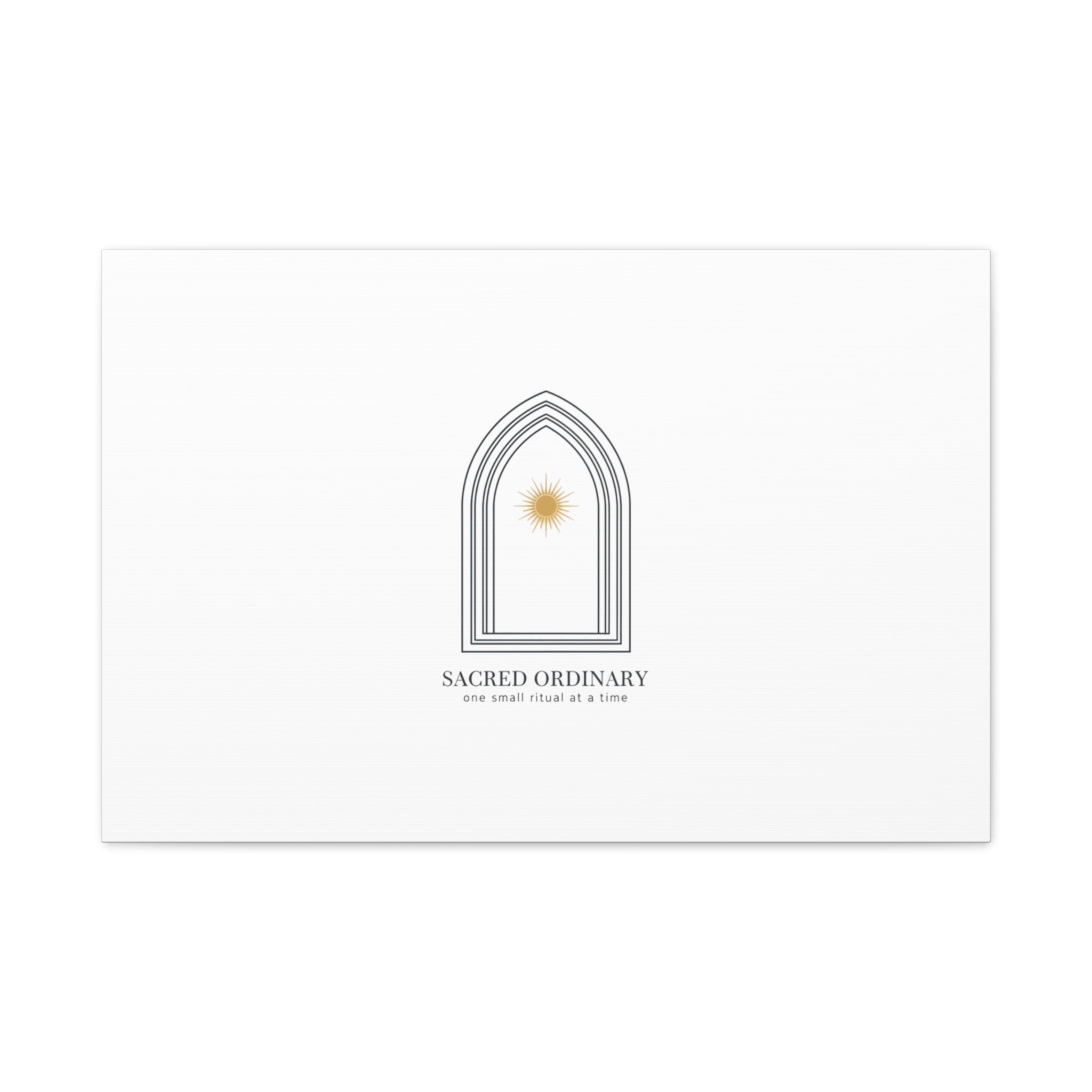 Sacred Ordinary Gothic Arch Canvas | Minimal Scripture Art, Quiet Luxury 30″ x 20″ (Horizontal) 1.25"