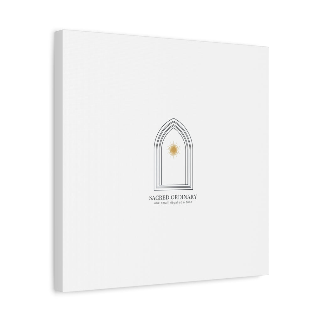 Sacred Ordinary Gothic Arch Canvas | Minimal Scripture Art, Quiet Luxury
