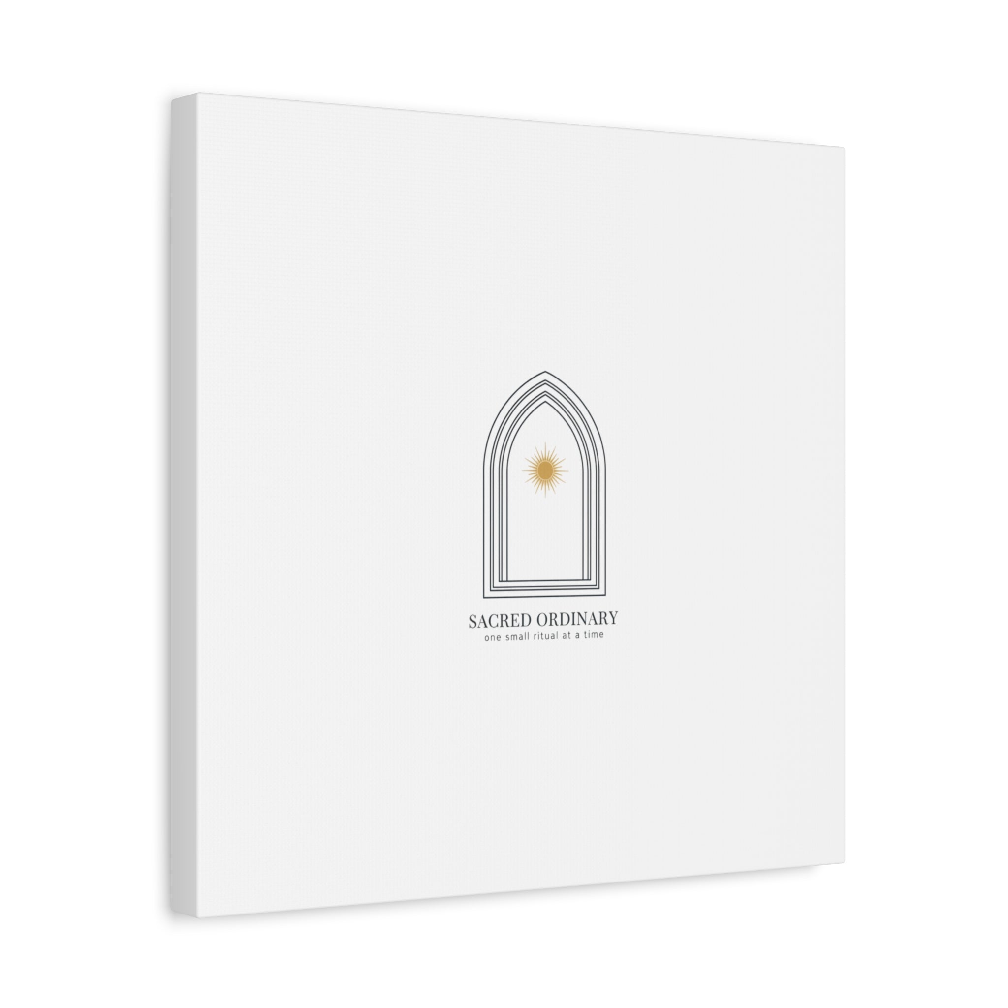 Sacred Ordinary Gothic Arch Canvas | Minimal Scripture Art, Quiet Luxury