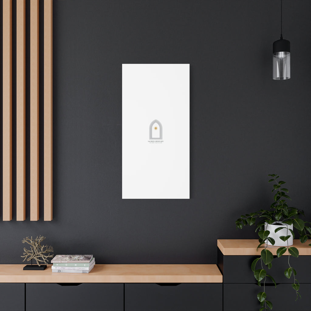 Sacred Ordinary Gothic Arch Canvas | Minimal Scripture Art, Quiet Luxury