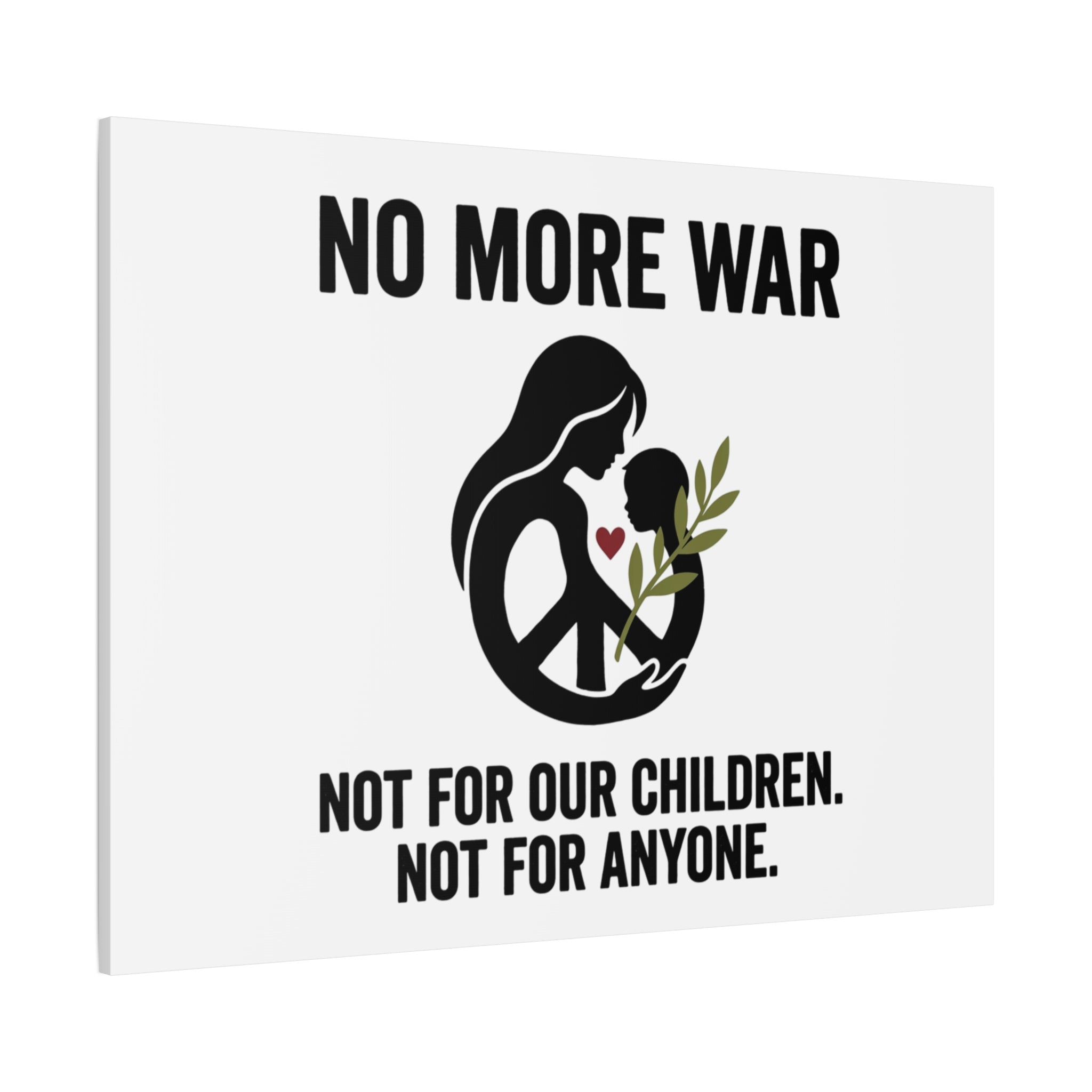 No More War Canvas, Anti-War Peace Protest Wall Art | Solidarity Ceasefire. 36" x 36" 1.25"