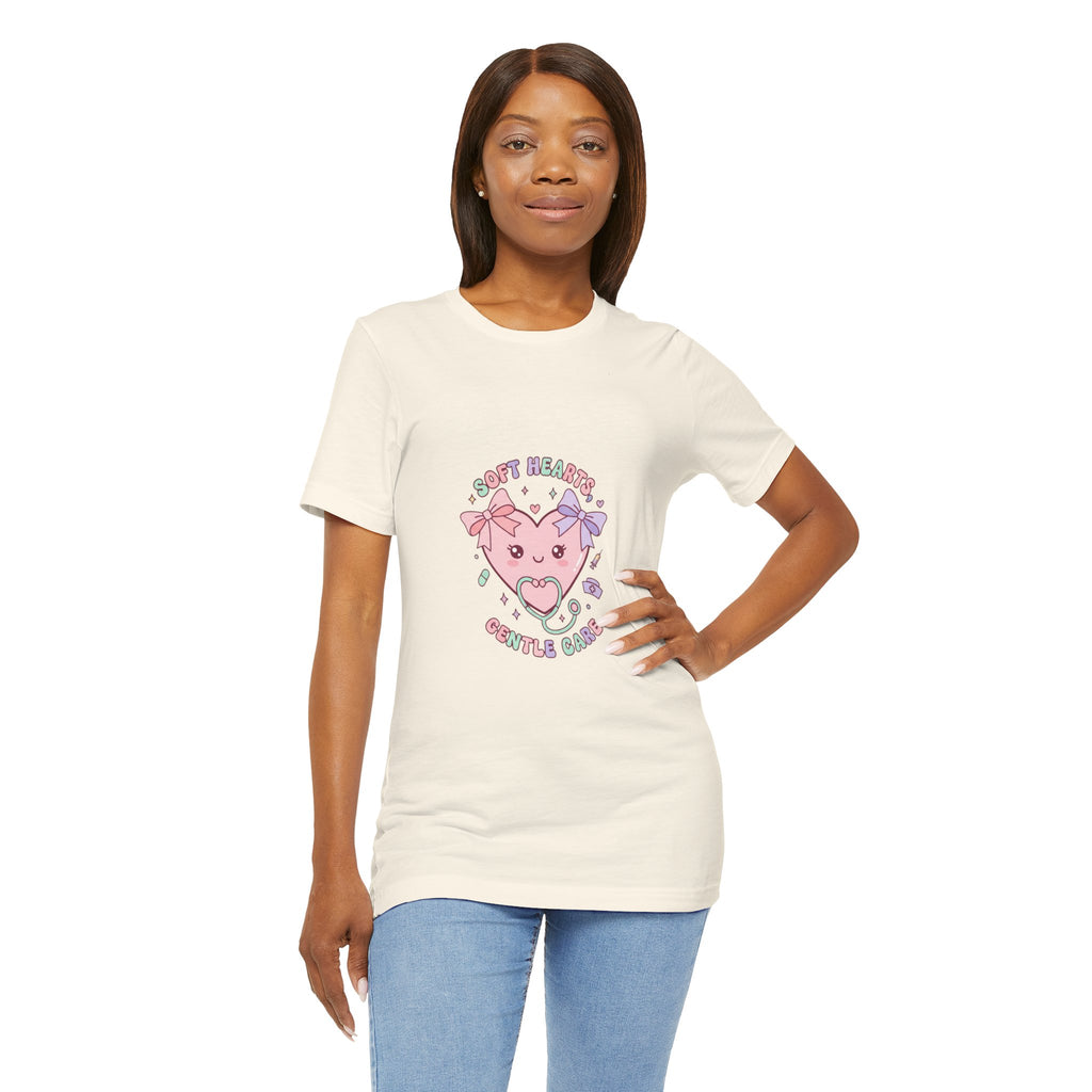 Kawaii Nurse Heart Tee | pastel healthcare design, coquette medical shirt Navy