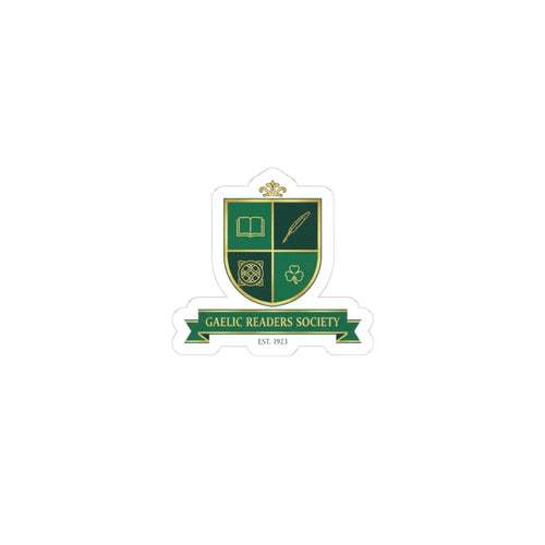 Celtic Crest Sticker | Gaelic serif crest, Celtic knot emblem 3" × 3" White