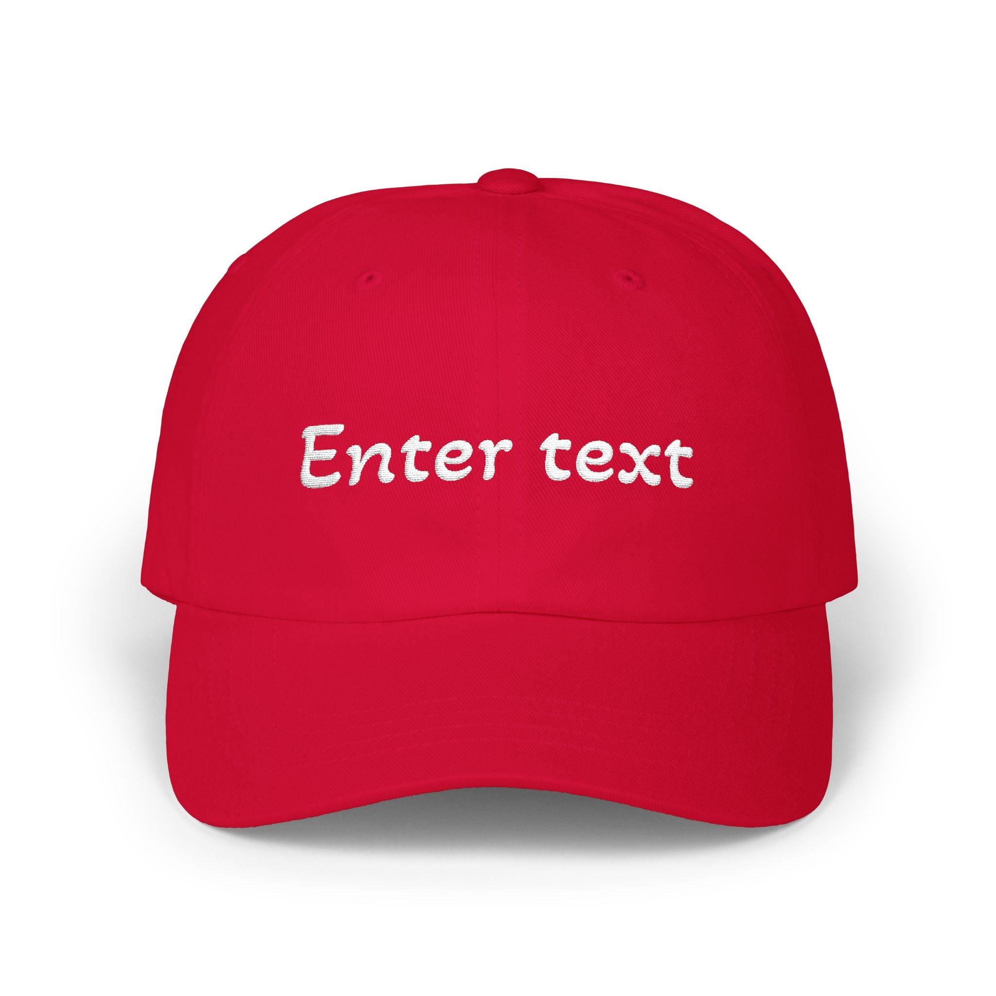 Custom Script Text Dad Cap | Personalized Embroidered Baseball Hat Cranberry One size