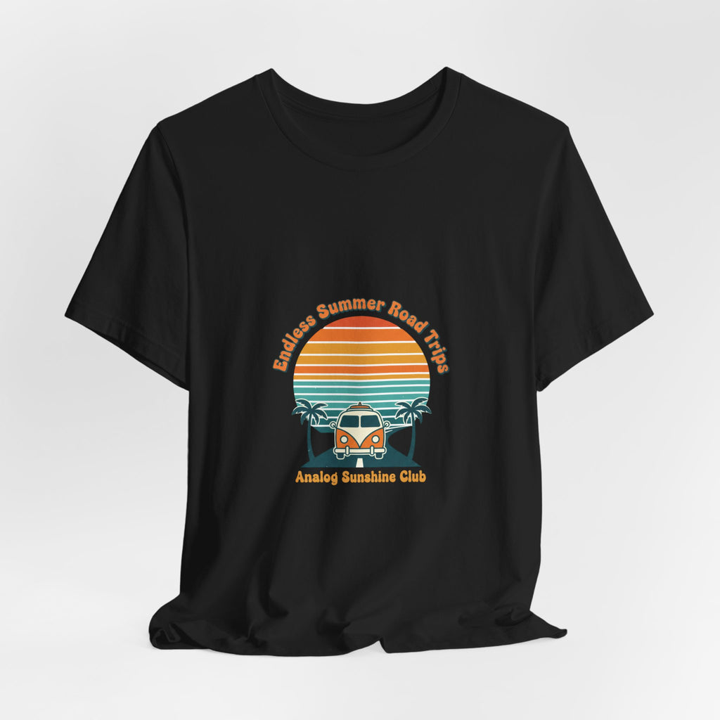 Retro 70s Sunset Surf Graphic Tee | Vintage Palm Golden Hour Postcard
