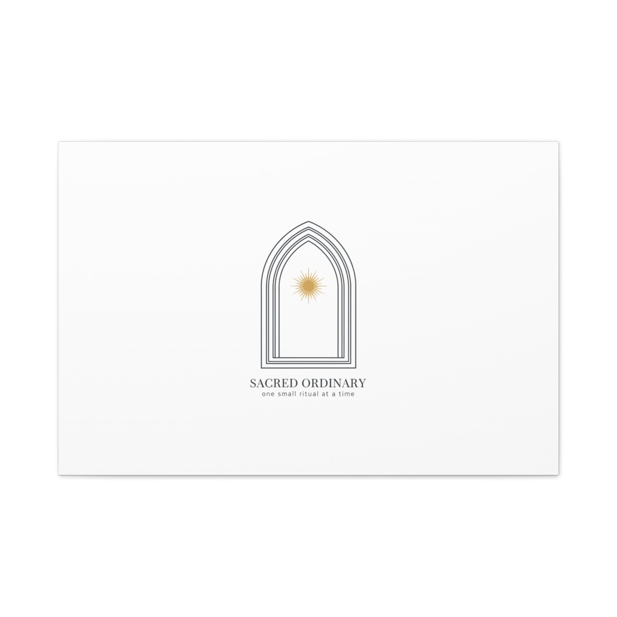 Sacred Ordinary Gothic Arch Canvas | Minimal Scripture Art, Quiet Luxury 36″ x 24″ (Horizontal) 1.25"