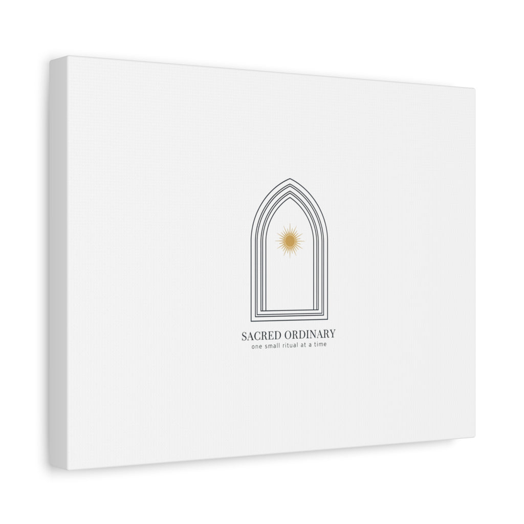 Sacred Ordinary Gothic Arch Canvas | Minimal Scripture Art, Quiet Luxury
