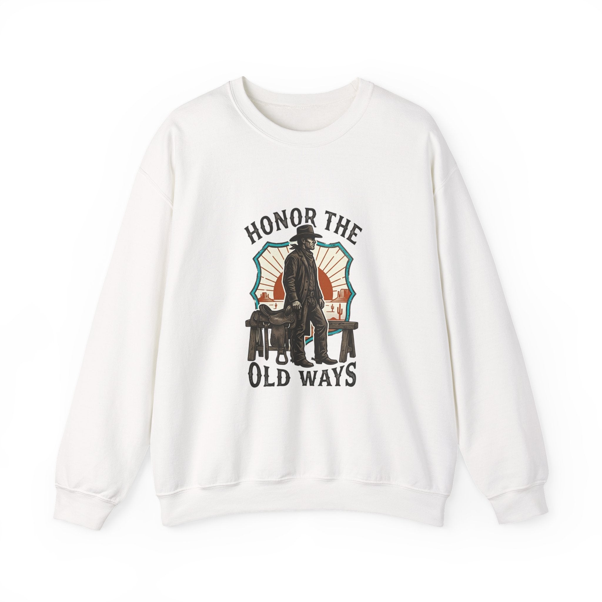 Honor the Old Ways Crewneck Sweatshirt | Western, Americana, Vintage. White