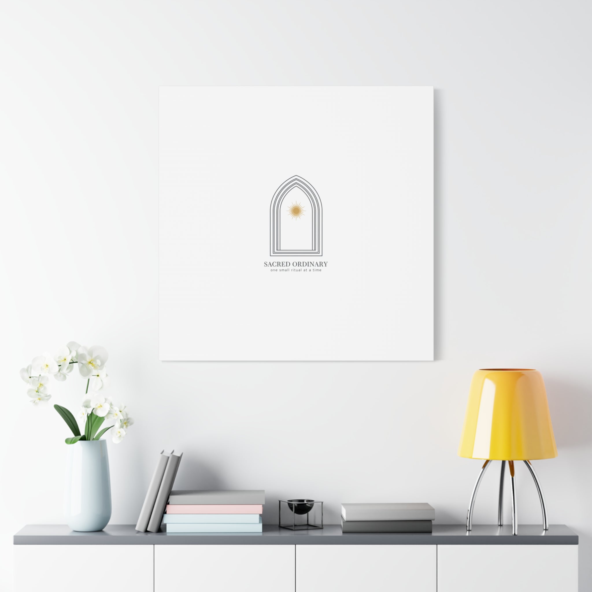 Sacred Ordinary Gothic Arch Canvas | Minimal Scripture Art, Quiet Luxury