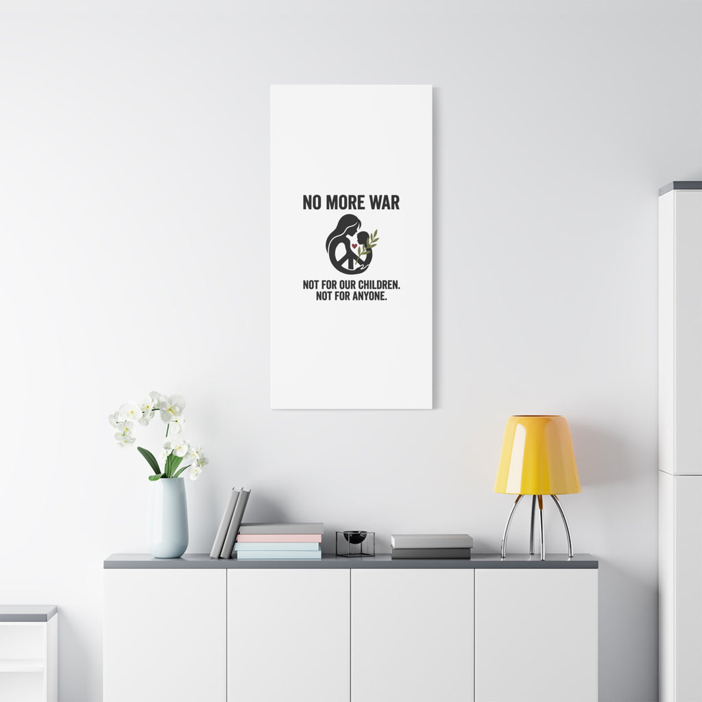 No More War Canvas, Anti-War Peace Protest Wall Art | Solidarity Ceasefire. 36" x 36" 1.25"