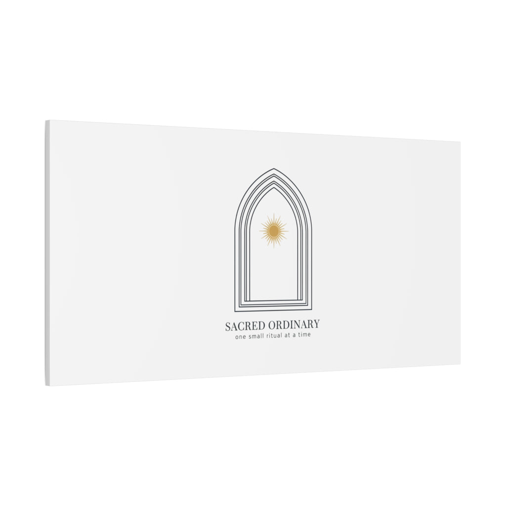 Sacred Ordinary Gothic Arch Canvas | Minimal Scripture Art, Quiet Luxury