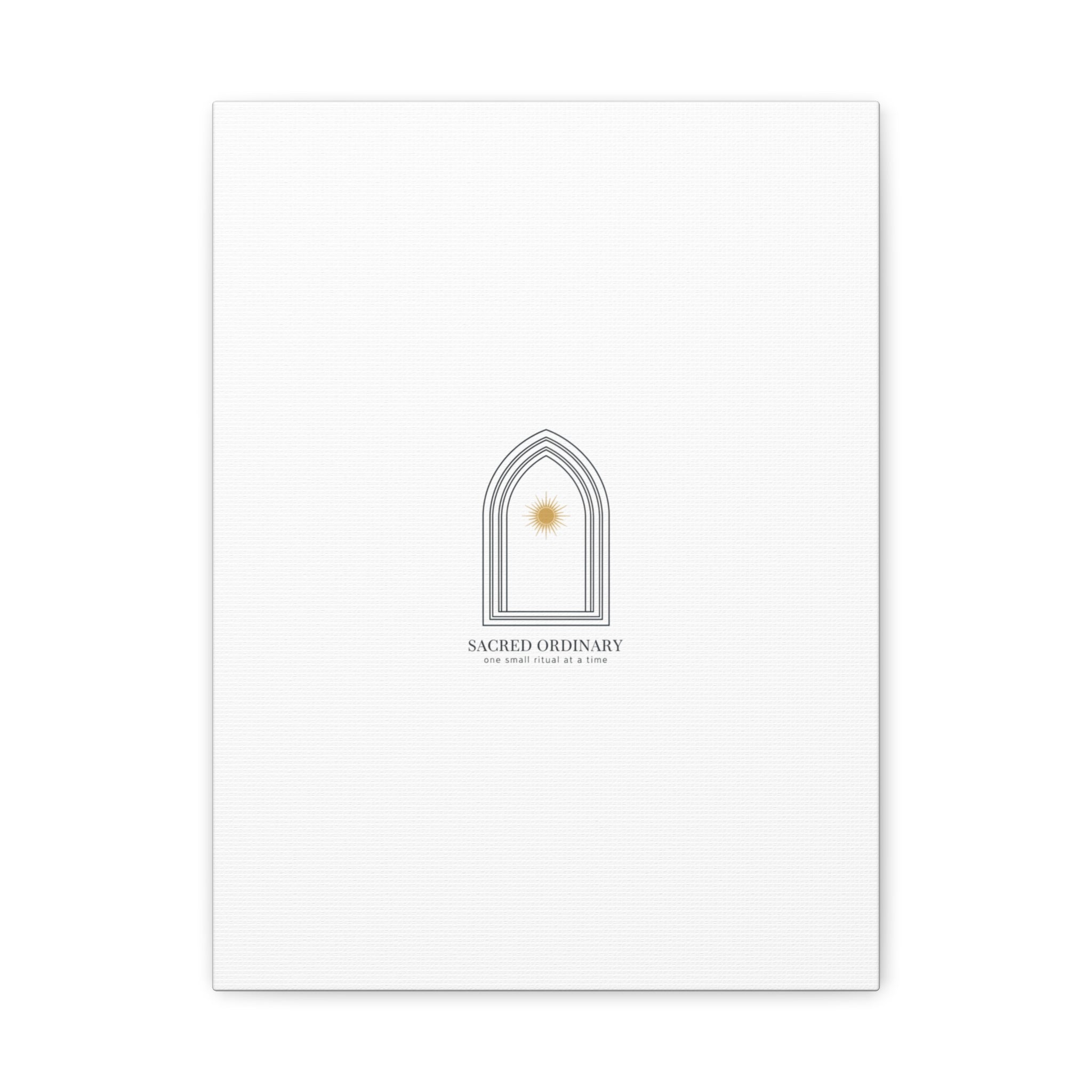 Sacred Ordinary Gothic Arch Canvas | Minimal Scripture Art, Quiet Luxury 12″ x 16″ (Vertical) 1.25"