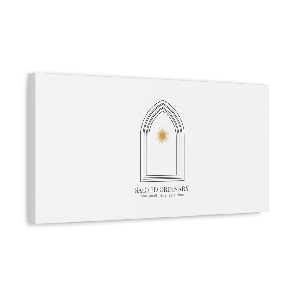 Sacred Ordinary Gothic Arch Canvas | Minimal Scripture Art, Quiet Luxury 36" x 36" 1.25"