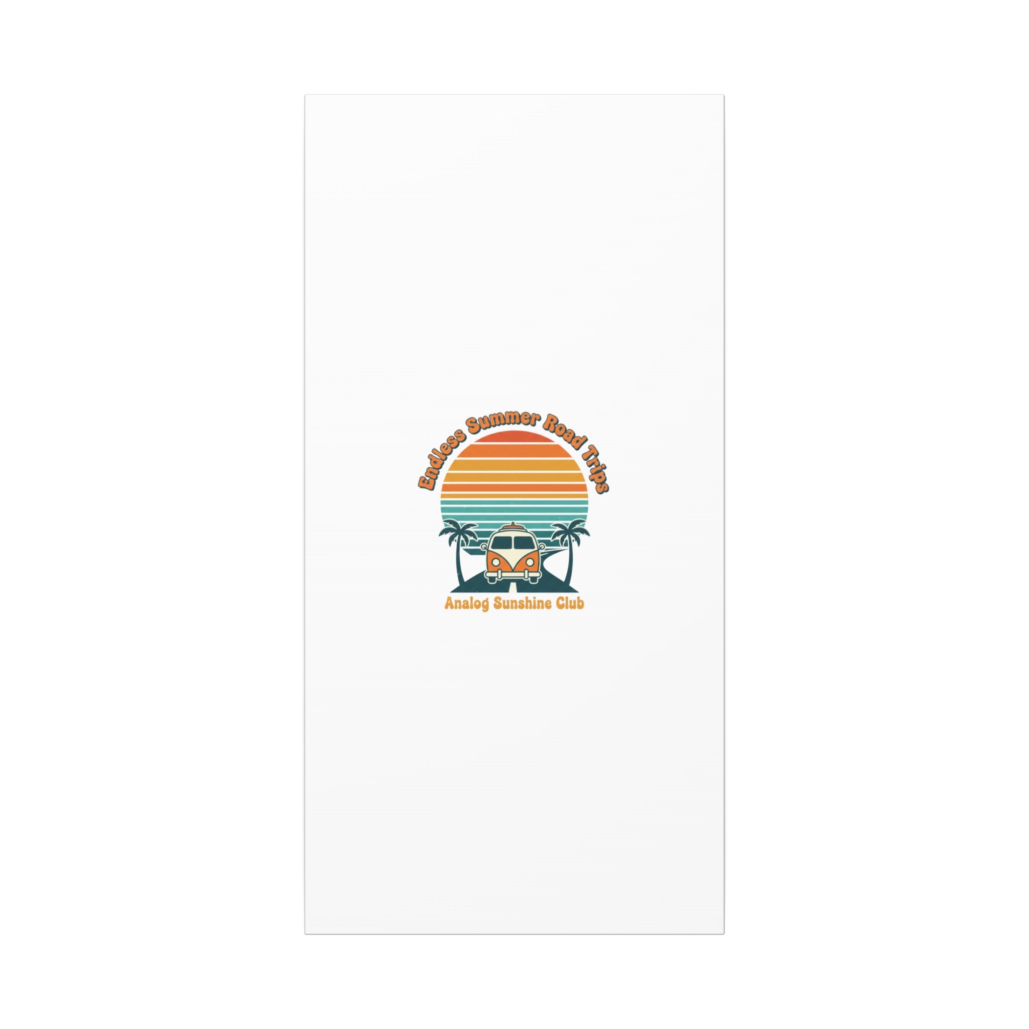 Endless Summer Road Trips Canvas | 1970s Sunset, Retro Surf Palm Art 15" x 30" (Vertical) 1.25"