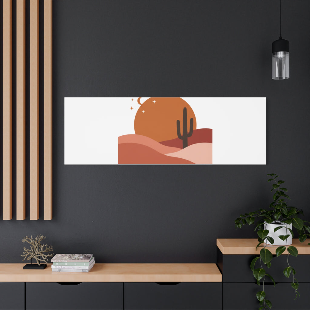Desert Stillness Canvas, Desert Sunset Minimalist Mesa | Southwestern Art Print