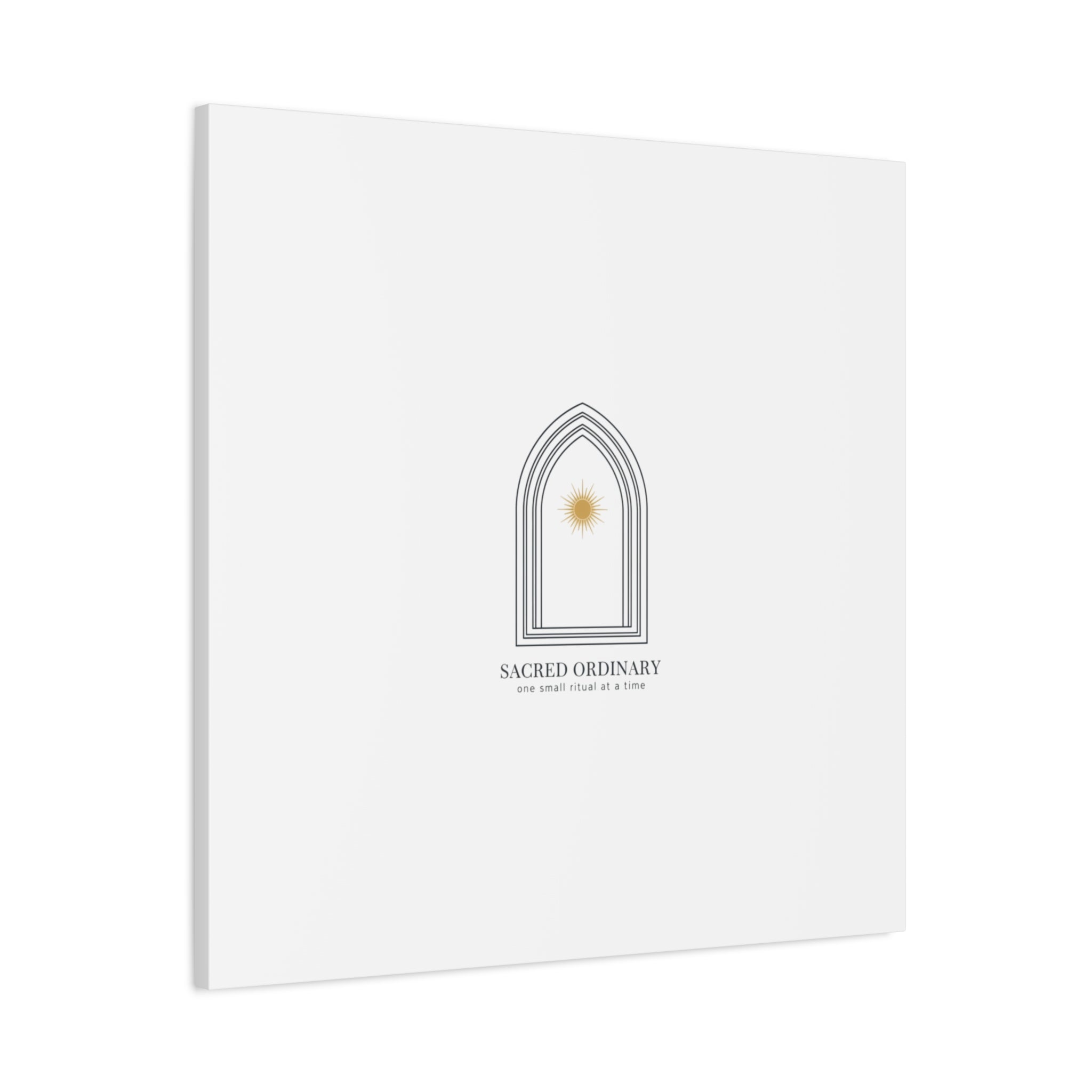 Sacred Ordinary Gothic Arch Canvas | Minimal Scripture Art, Quiet Luxury