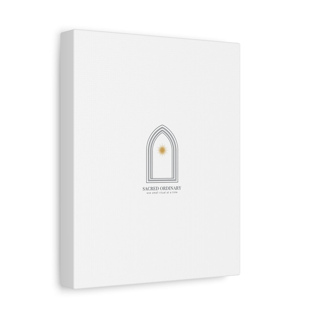 Sacred Ordinary Gothic Arch Canvas | Minimal Scripture Art, Quiet Luxury