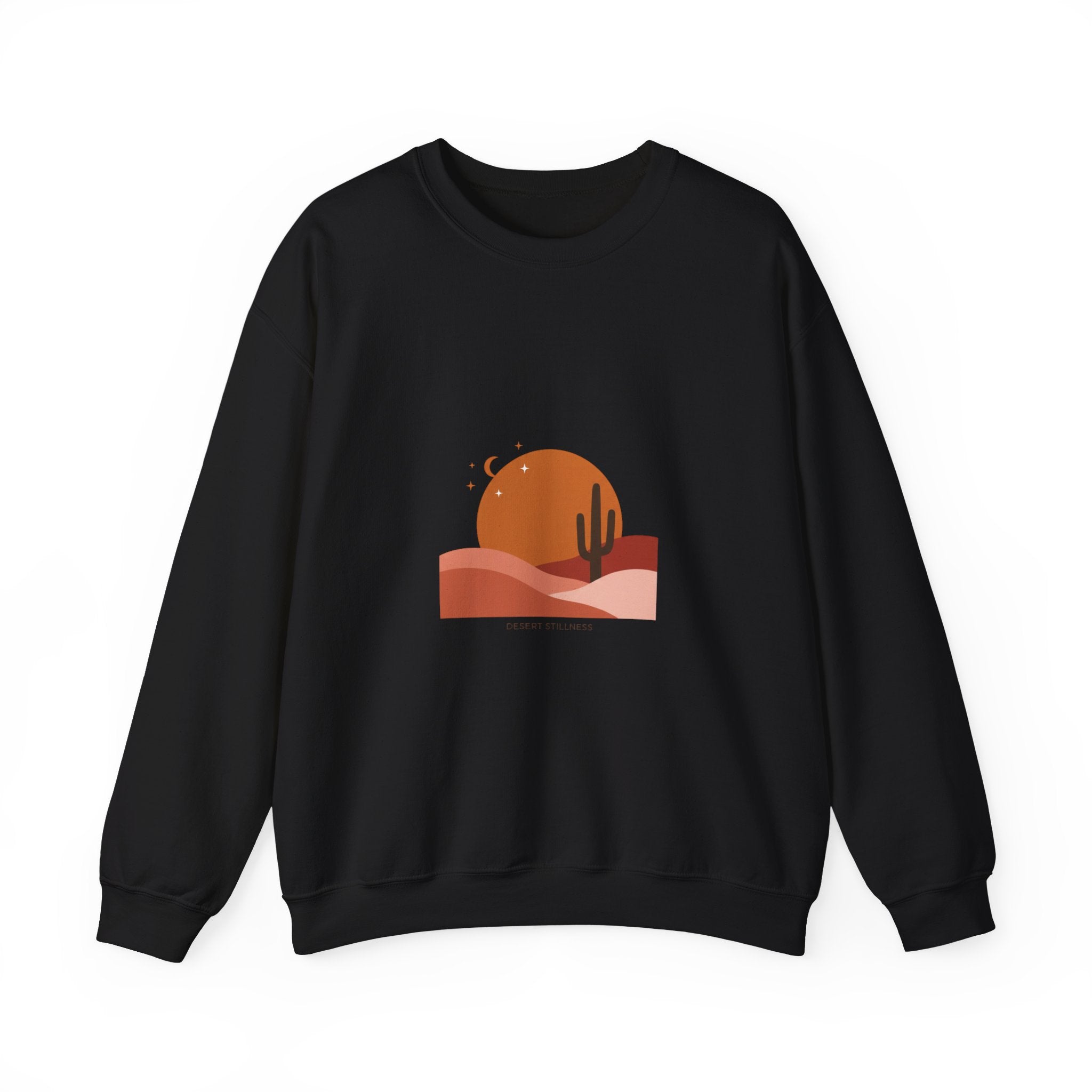 Desert Sunset Minimalist Mesa Sweatshirt | Southwestern adobe-inspired wall art vibe Black