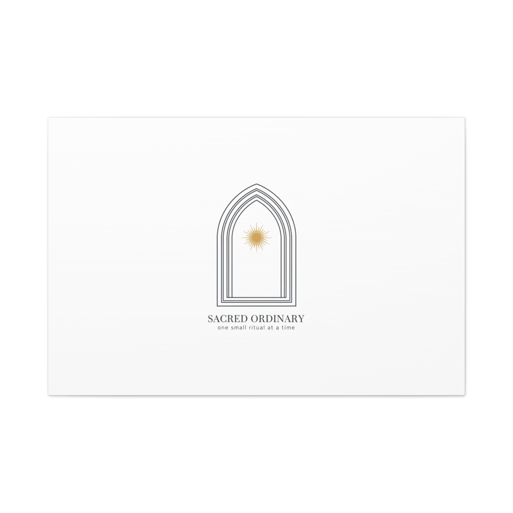Sacred Ordinary Gothic Arch Canvas | Minimal Scripture Art, Quiet Luxury 48″ x 32″ (Horizontal) 1.25"