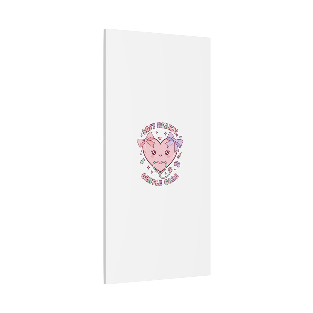 Soft Hearts Gentle Care Canvas, Cute Nurse Graphic | Pastel Coquette Medical Art 36" x 36" 1.25"