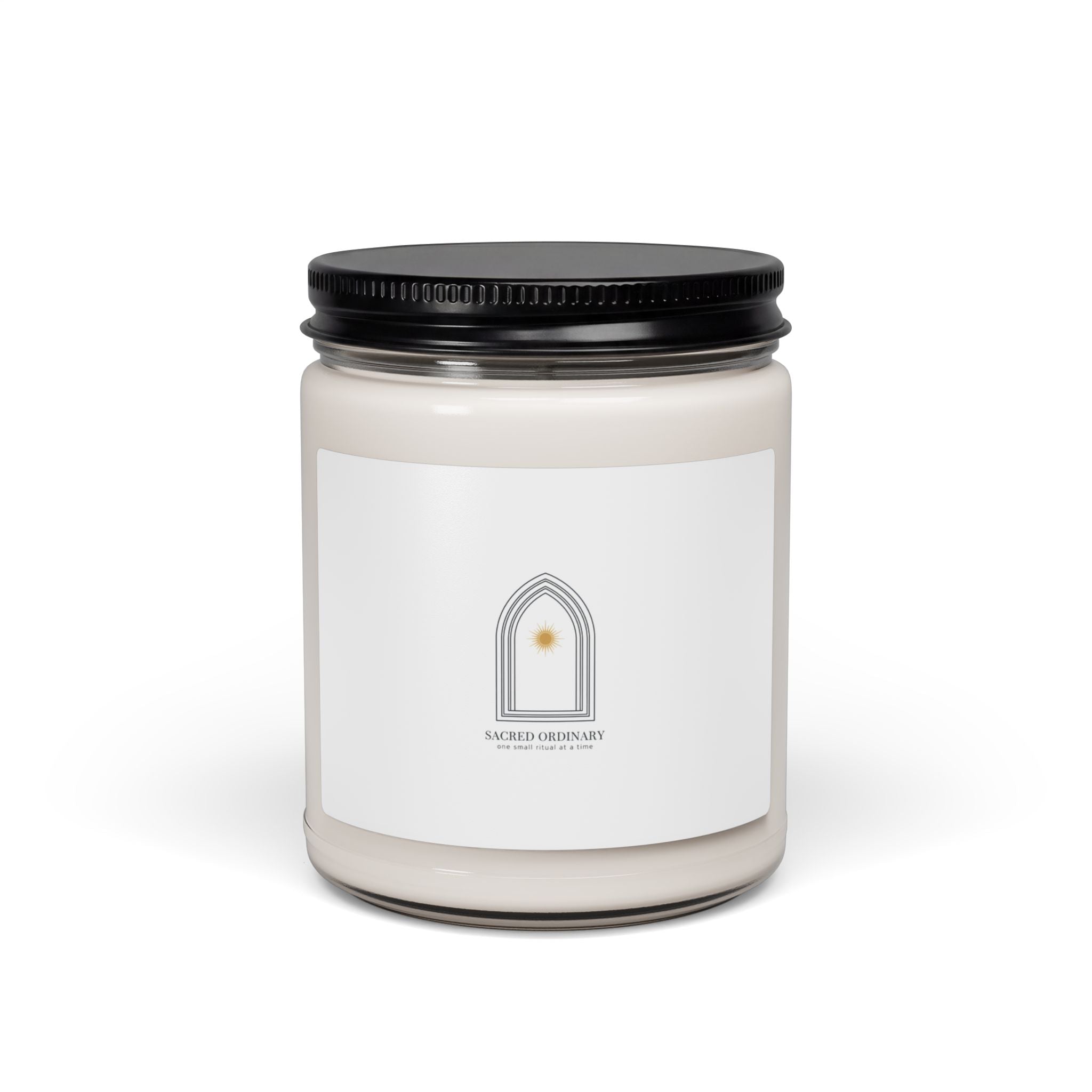 Gothic Arch Minimal Candle | Soy 9oz, Quiet Luxury, Serene Typography Sea Salt + Orchid 9oz