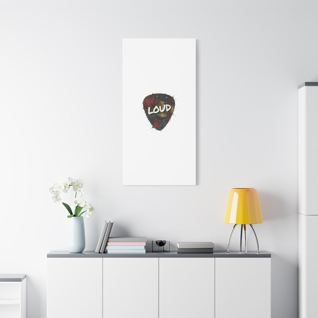 Plaid Patchwork Guitar Pick Canvas, Grunge Revival, 90s Rock Plaid Aesthetic 36" x 36" 1.25"