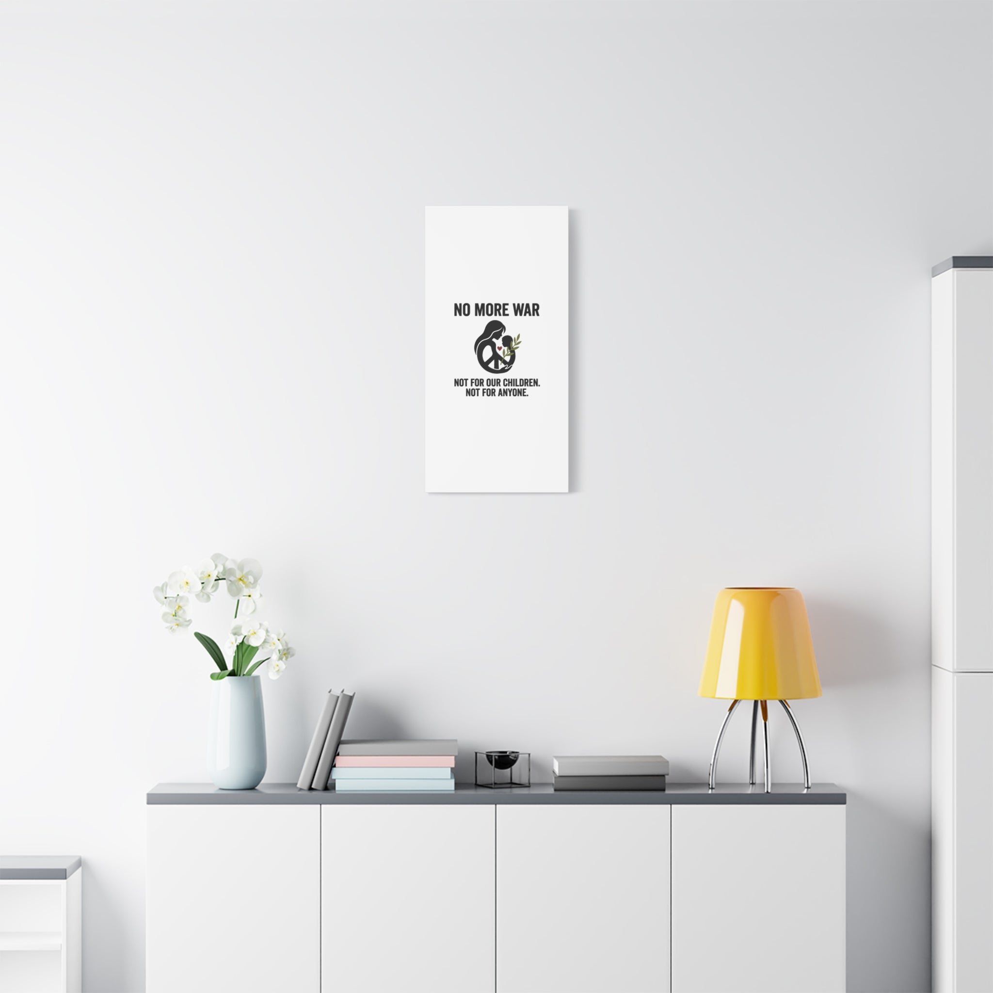 No More War Canvas, Anti-War Peace Protest Wall Art | Solidarity Ceasefire. 36" x 36" 1.25"