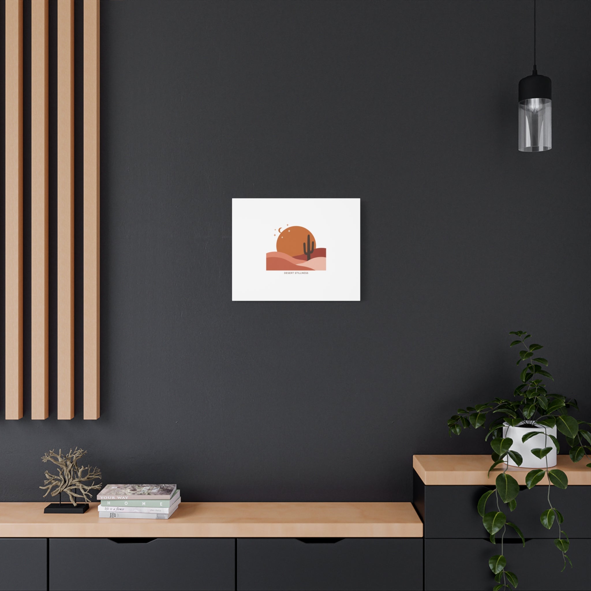 Desert Stillness Canvas, Desert Sunset Minimalist Mesa | Southwestern Art Print