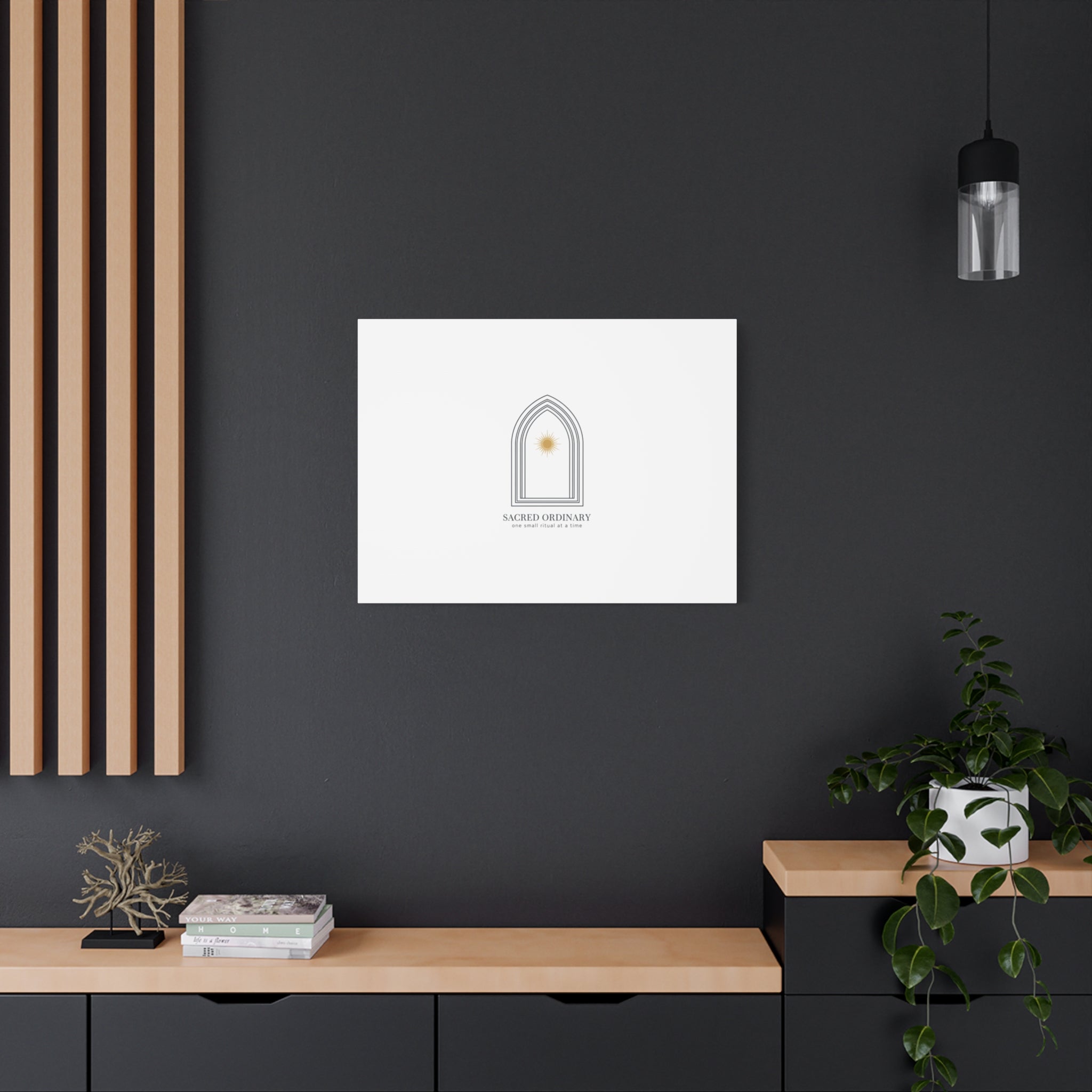 Sacred Ordinary Gothic Arch Canvas | Minimal Scripture Art, Quiet Luxury