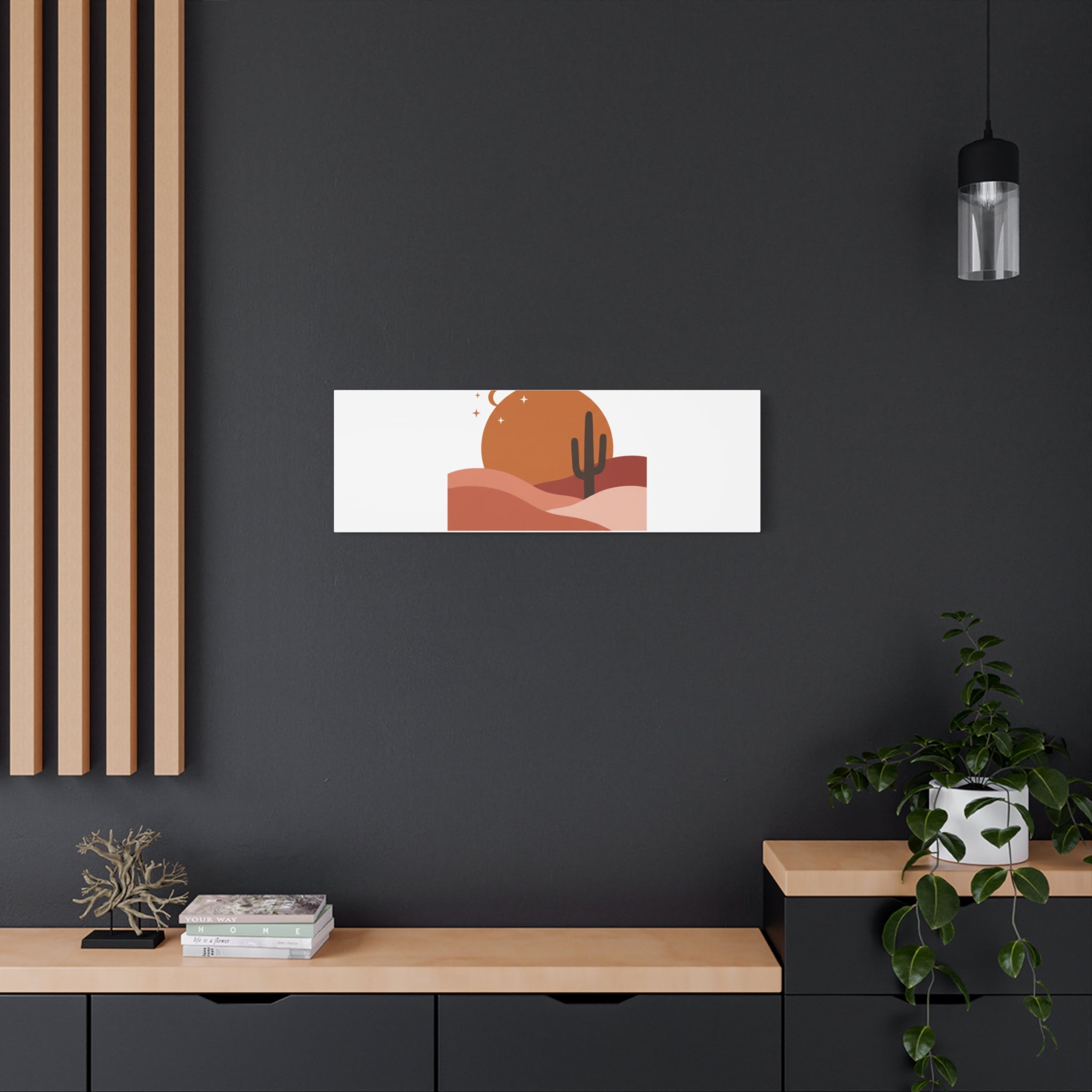 Desert Stillness Canvas, Desert Sunset Minimalist Mesa | Southwestern Art Print 36" x 36" 1.25"