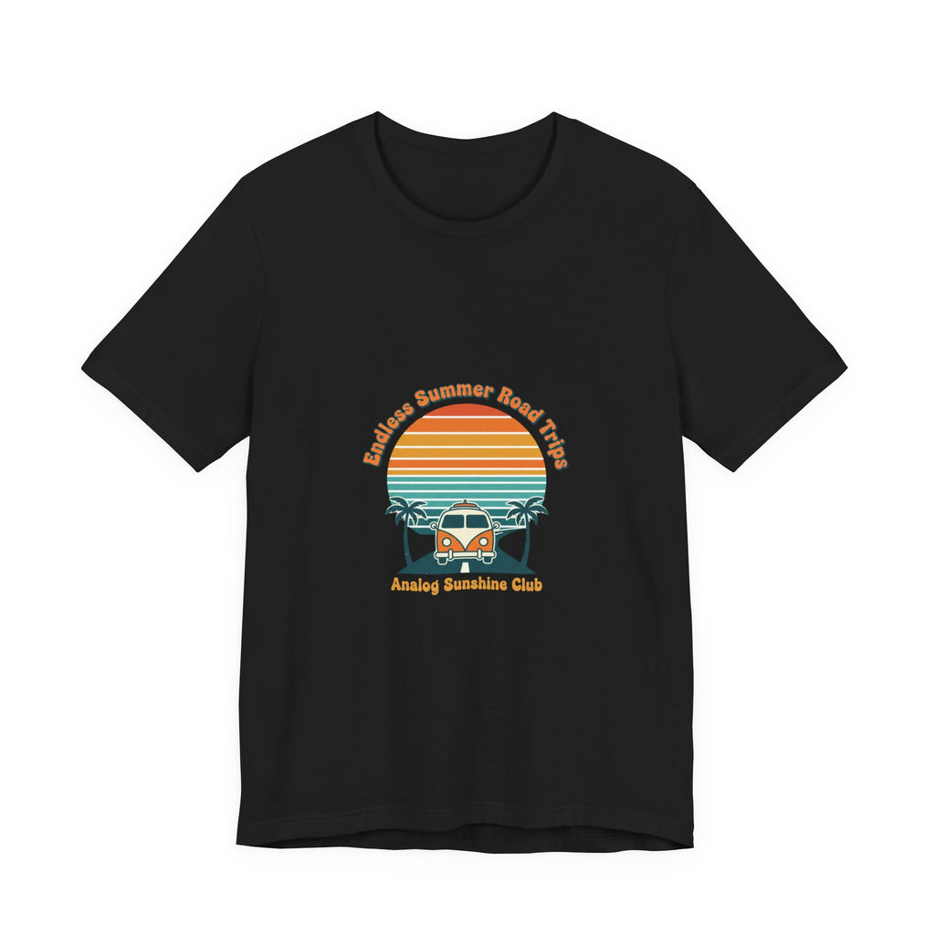 Retro 70s Sunset Surf Graphic Tee | Vintage Palm Golden Hour Postcard