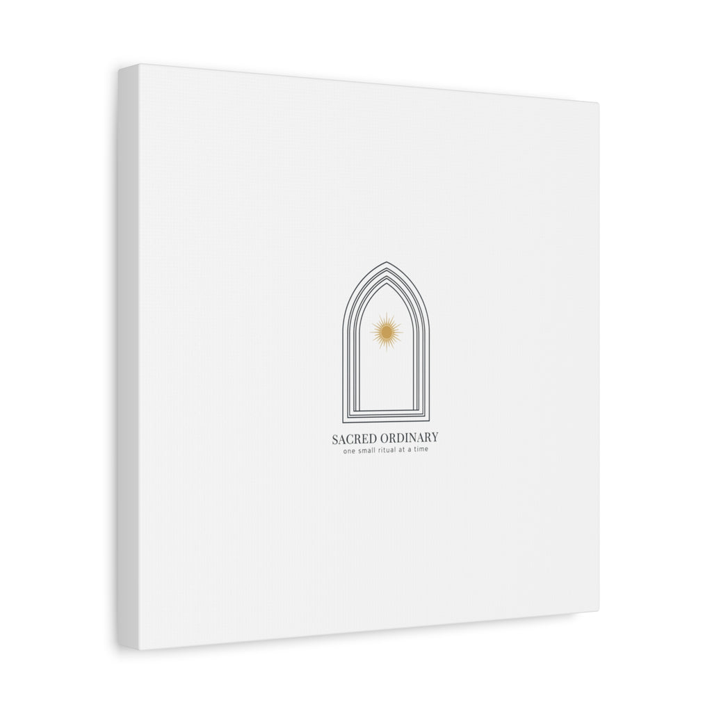 Sacred Ordinary Gothic Arch Canvas | Minimal Scripture Art, Quiet Luxury