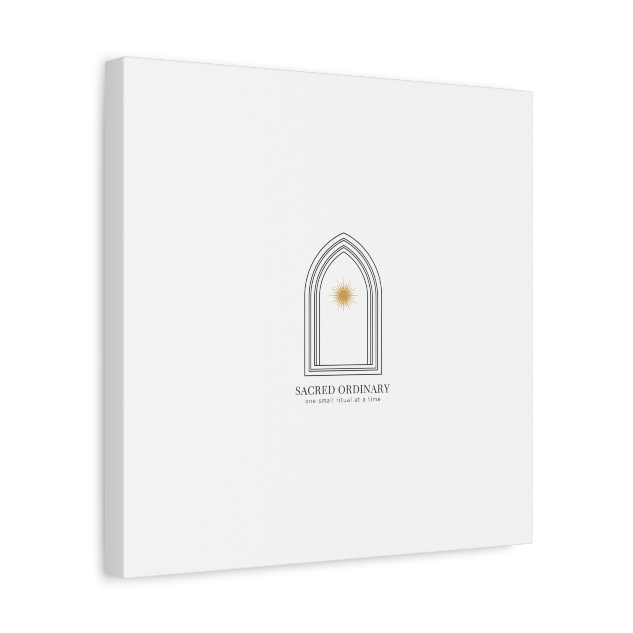 Sacred Ordinary Gothic Arch Canvas | Minimal Scripture Art, Quiet Luxury