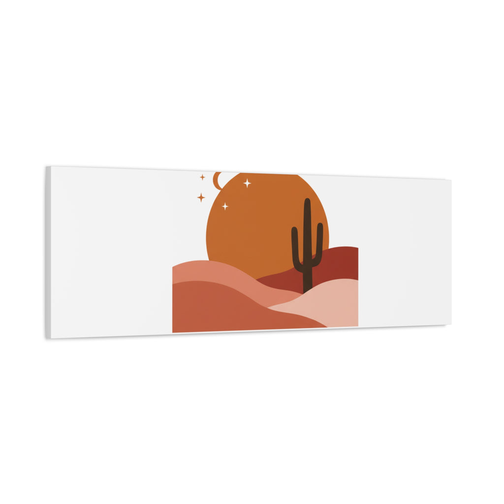 Desert Stillness Canvas, Desert Sunset Minimalist Mesa | Southwestern Art Print