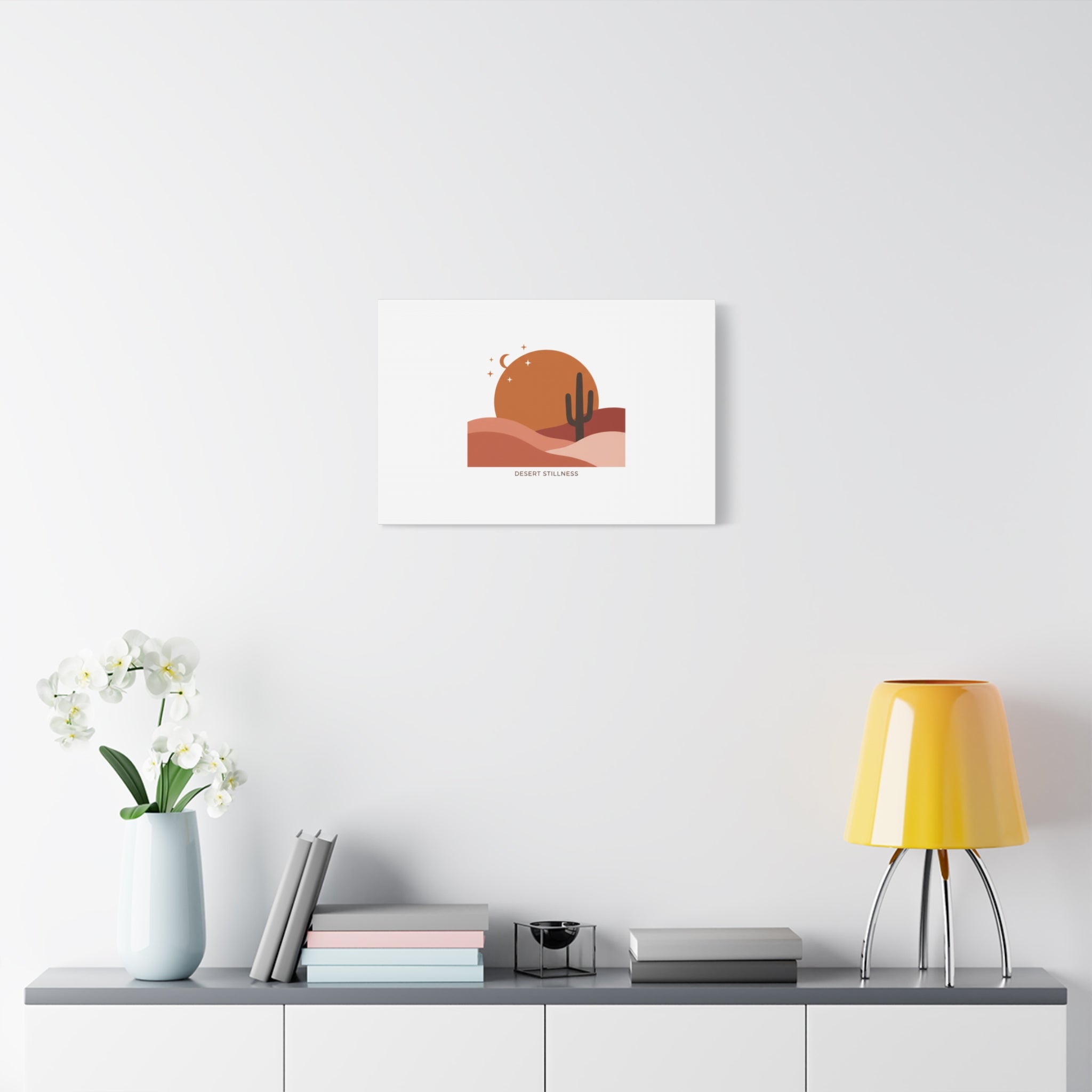 Desert Stillness Canvas, Desert Sunset Minimalist Mesa | Southwestern Art Print 36" x 36" 1.25"