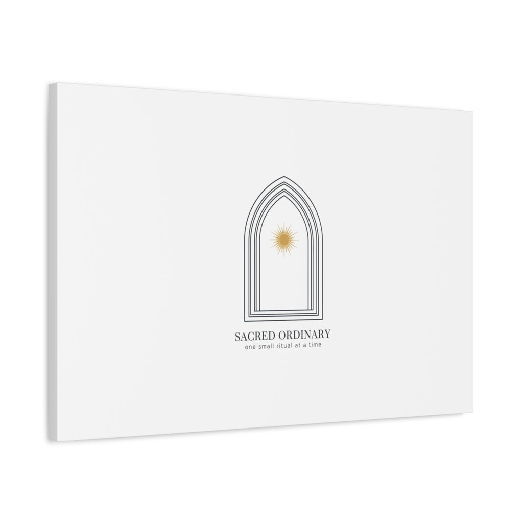 Sacred Ordinary Gothic Arch Canvas | Minimal Scripture Art, Quiet Luxury