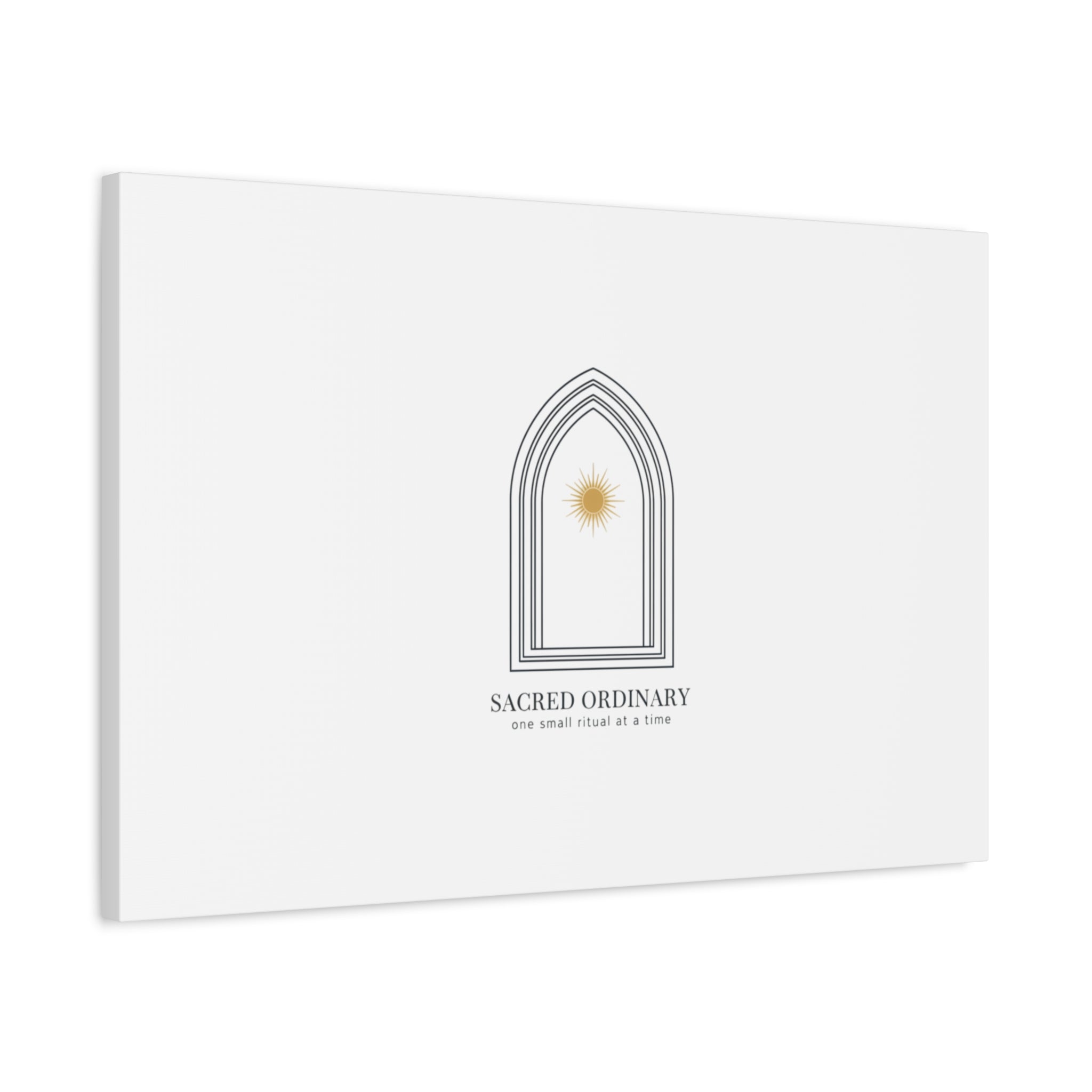 Sacred Ordinary Gothic Arch Canvas | Minimal Scripture Art, Quiet Luxury