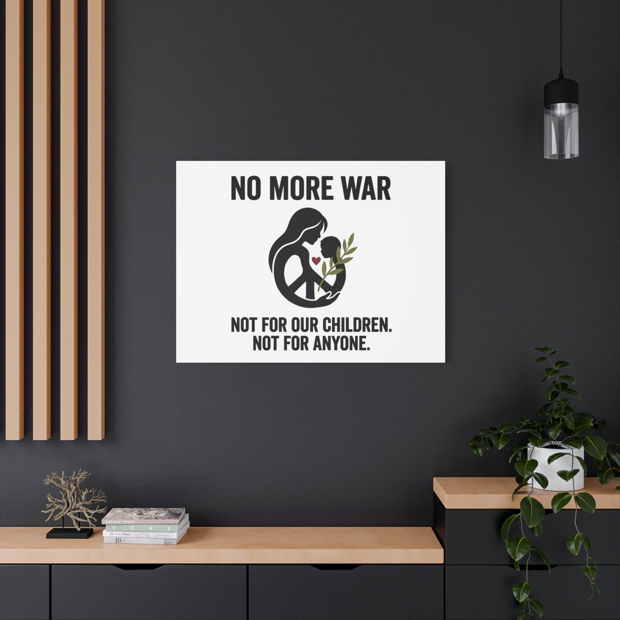No More War Canvas, Anti-War Peace Protest Wall Art | Solidarity Ceasefire. 36" x 36" 1.25"