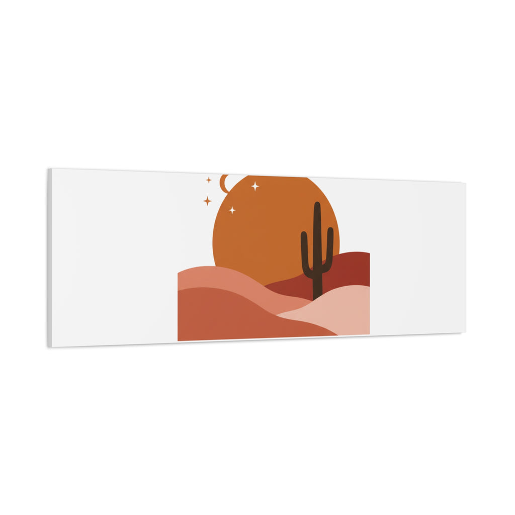 Desert Stillness Canvas, Desert Sunset Minimalist Mesa | Southwestern Art Print